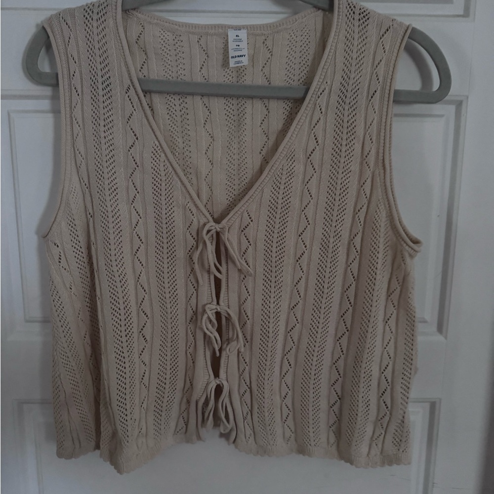 Old Navy Beige Knit Sleeveless Blouse